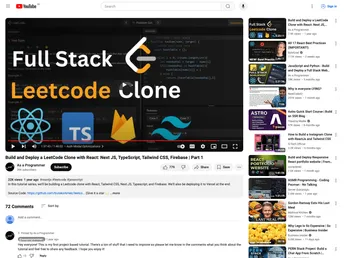 Leetcode Clone Youtube screenshot