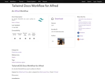 Alfred Tailwindcss Docs screenshot