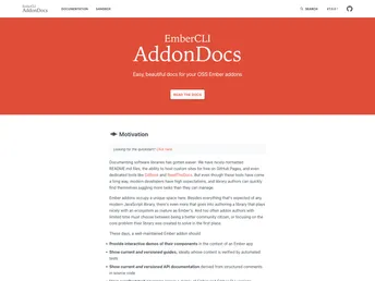Ember Cli Addon Docs screenshot