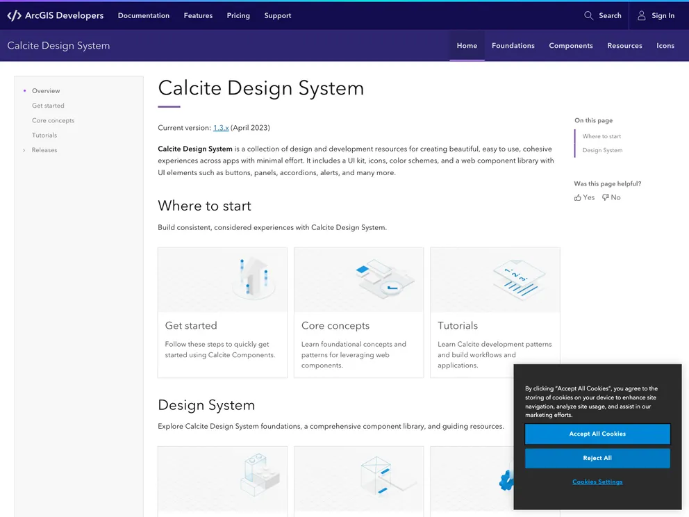 Calcite Design System screenshot