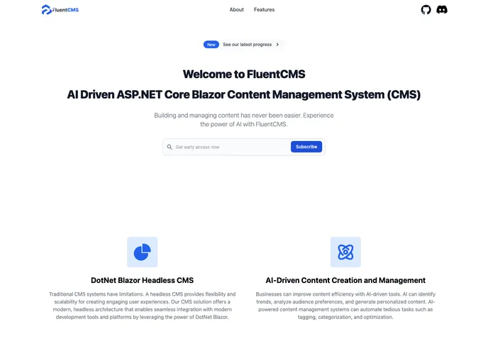 FluentCMS screenshot