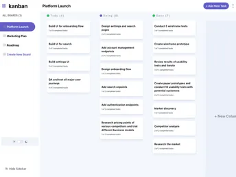 Kanban Task Management React Tailwind screenshot