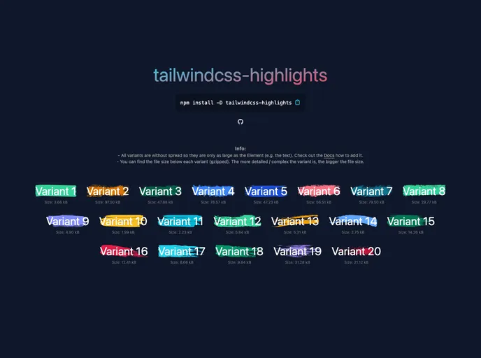 Tailwindcss Highlights screenshot