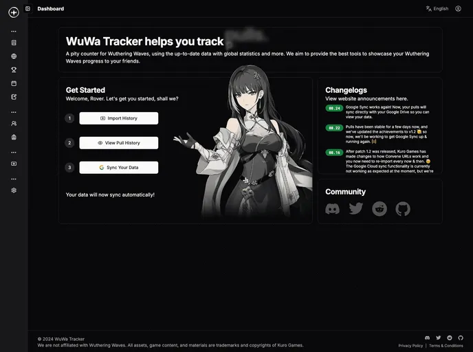 Wuwatracker screenshot