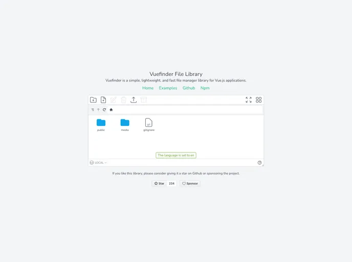 Vuefinder screenshot