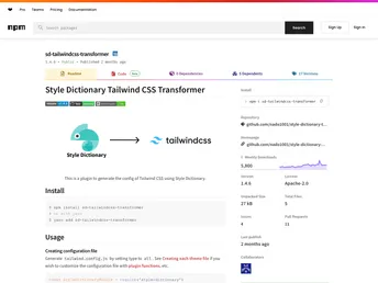 Style Dictionary Tailwindcss Transformer screenshot