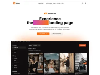 Shadcn Landing Page screenshot