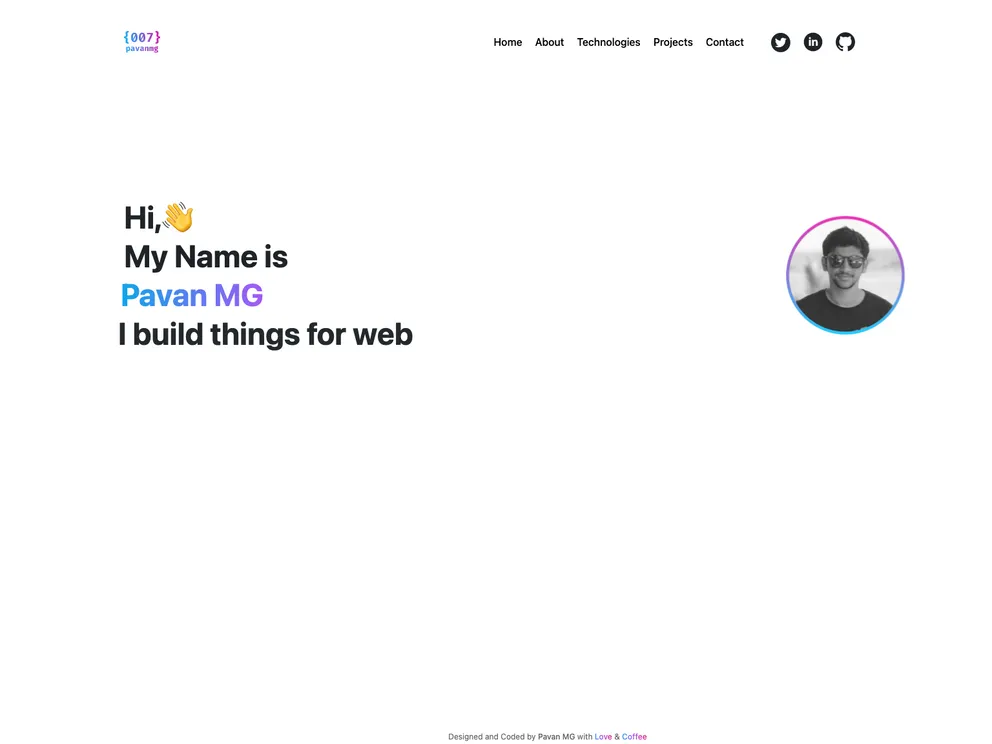 React Developer Portfolio Template screenshot