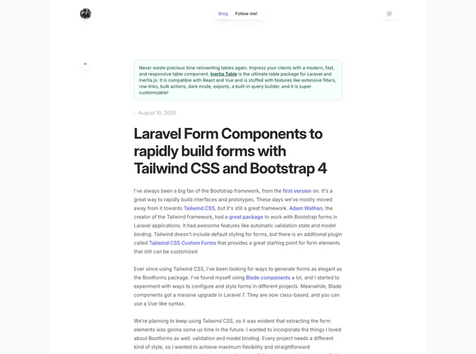 Laravel Form Components screenshot