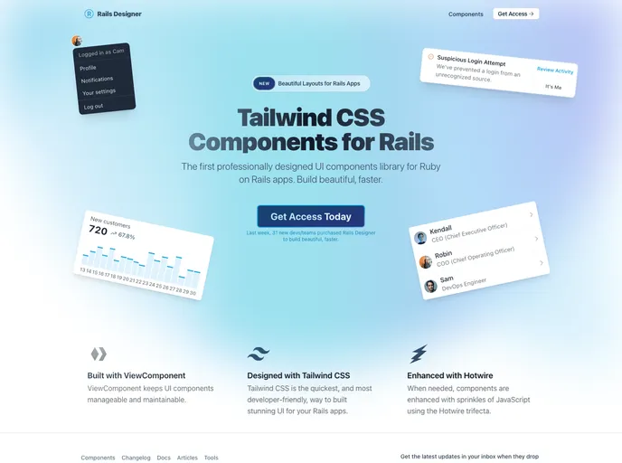 Railsdesigner - Tailwind components for Rails screenshot