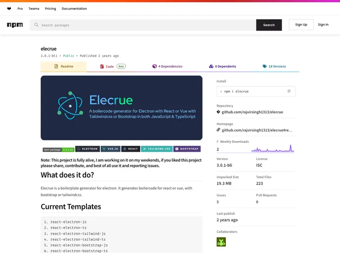 Elecrue screenshot