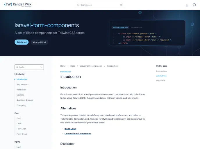 Laravel Form Components screenshot