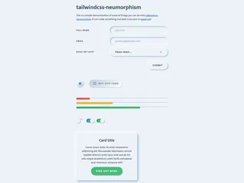 Tailwindcss Neumorphism screenshot