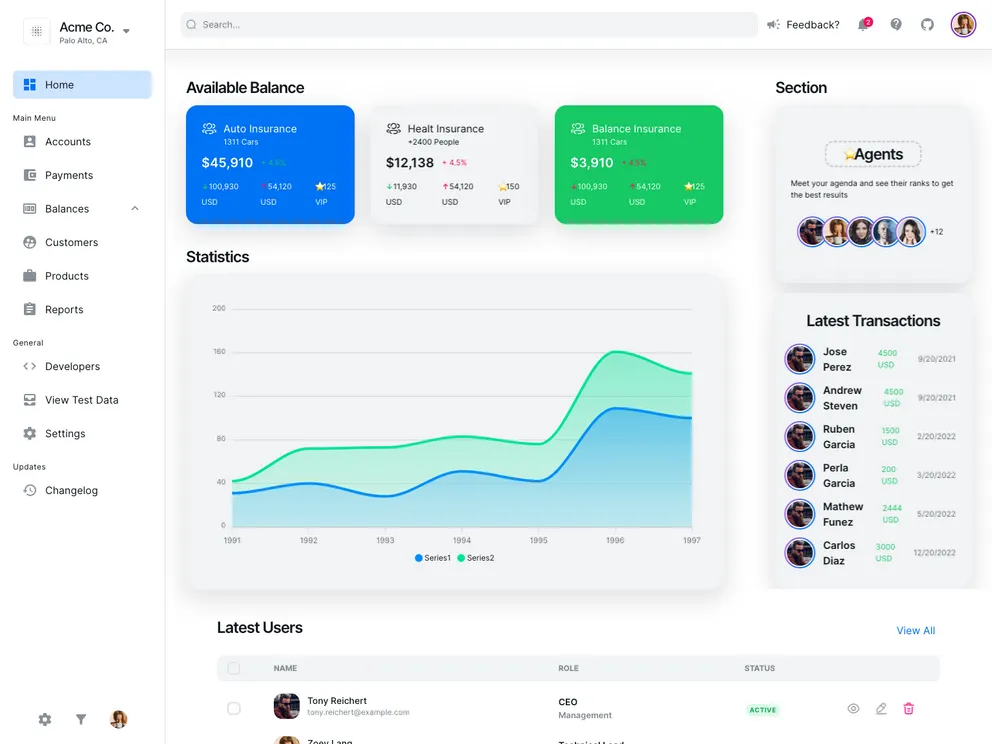 Nextui Dashboard Template screenshot