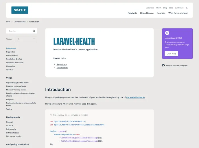 Laravel Health screenshot