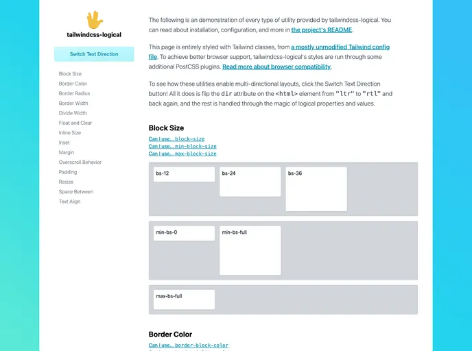 Tailwindcss Logical screenshot