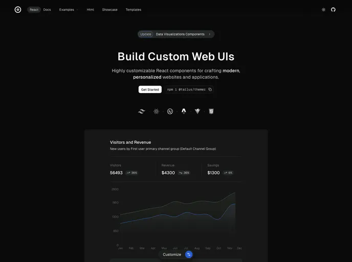 Tailus Ui React screenshot