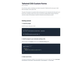 Tailwindcss Custom Forms screenshot