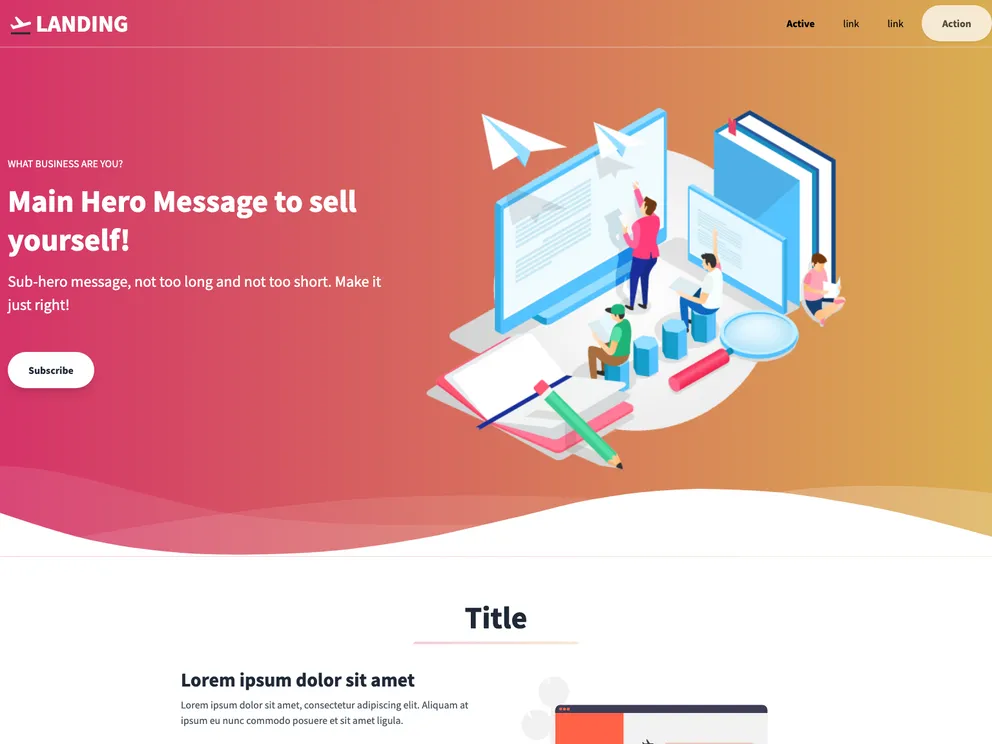 Landing Page screenshot