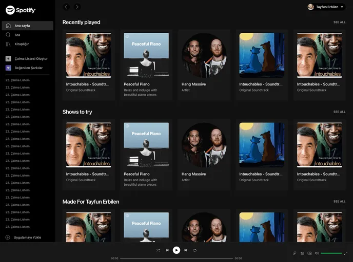 React Tailwind Spotify Clone screenshot