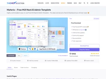 Materio Mui Nextjs Admin Template Free screenshot