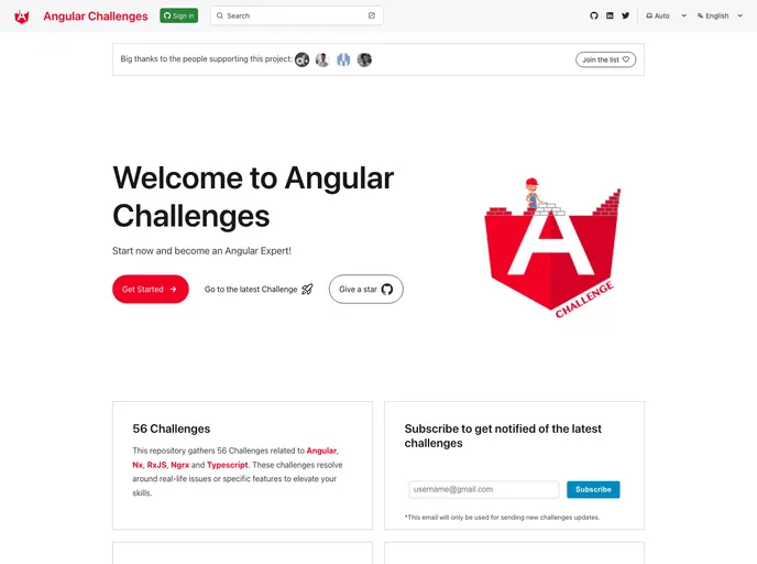 Angular Challenges screenshot