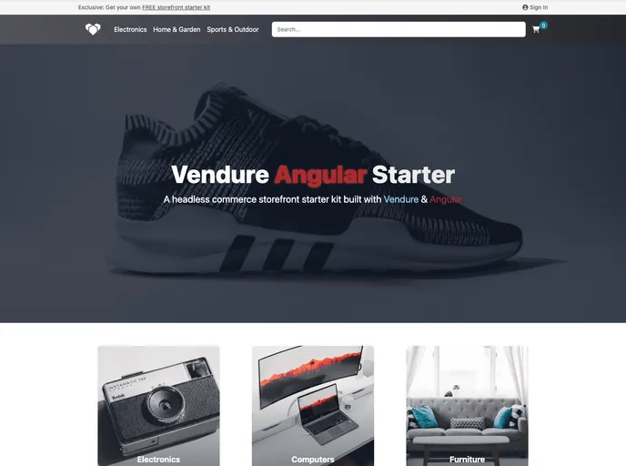 Storefront Angular Starter screenshot