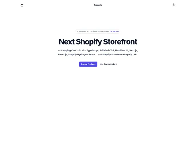 Next Shopify Storefront screenshot