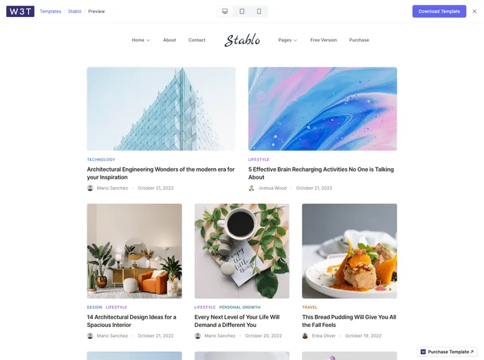 W3T Stablo Nextjs Blog screenshot